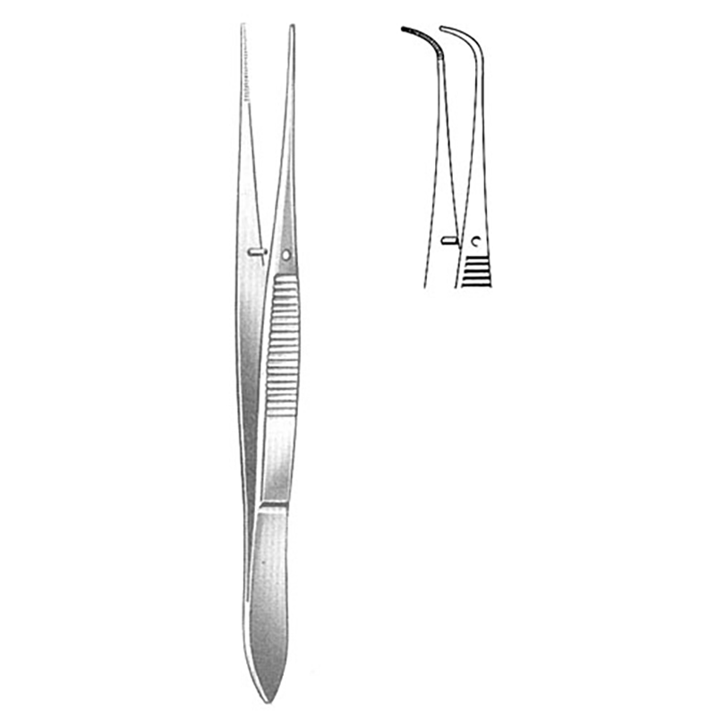 PINCE A IRIS GRAEFE, FORTEMENT COURBE, STRIEE, 10CM