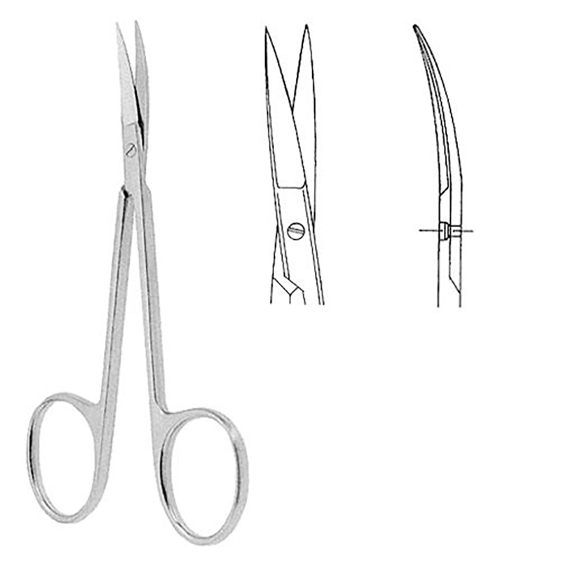 CISEAUX A IRIS, COURBE, 11.5CM