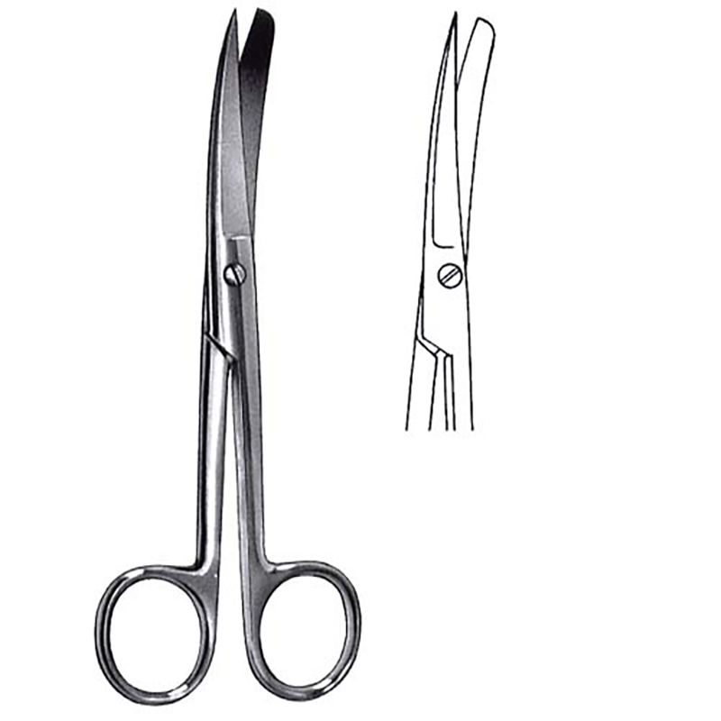 CISEAUX OPERATOIRES COURBE POINTU/MOUSSE 16.5CM PREMIUM