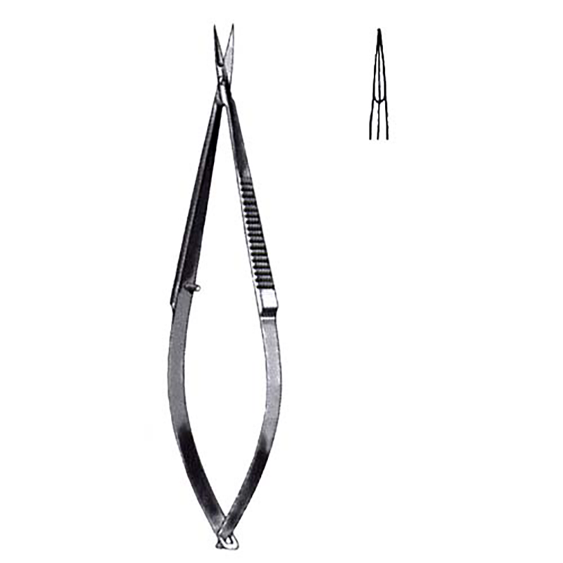 MICRO CISEAUX DROIT, TRES DELICAT, 8MM, POINTU/POINTU, 10CM