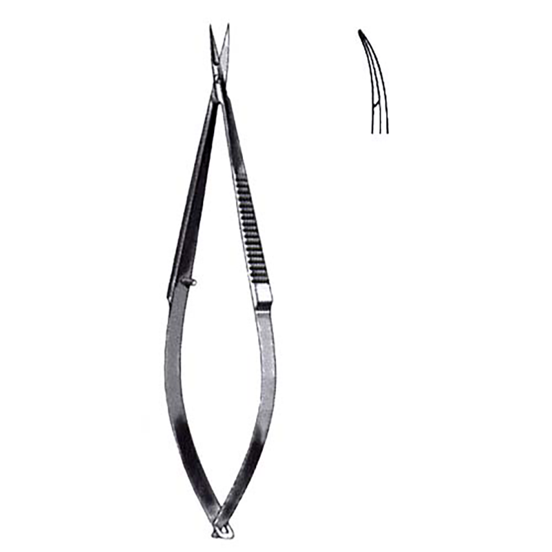 MICRO CISEAUX , COURBE, TRES DELICAT, 8MM, POINTU/POINTU, 10CM