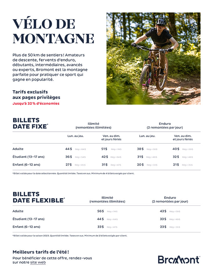 CAM COOP Bromont Prévente vélo de montage