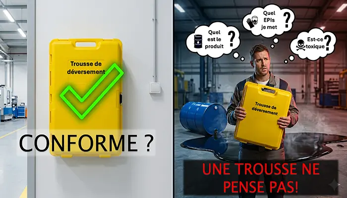 Une trousse de d&eacute;versement ne pense pas