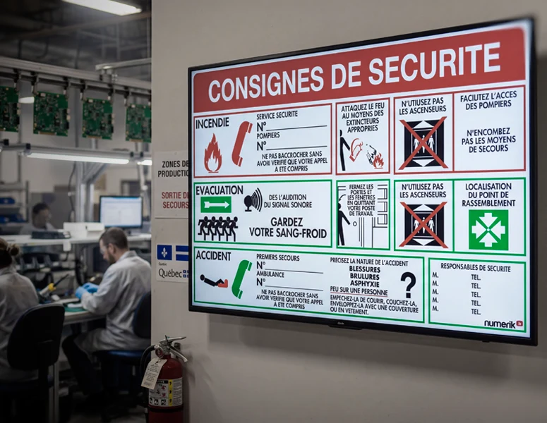 Affichage num&eacute;rique dynamique pour les industries manufacturi&egrave;res, usones et entrep&ocirc;ts : numerik.tv