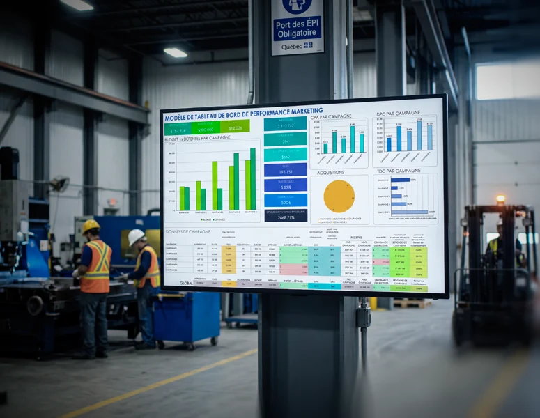 Affichage num&eacute;rique dynamique pour les industries manufacturi&egrave;res, usines et entrep&ocirc;ts : numerik.tv