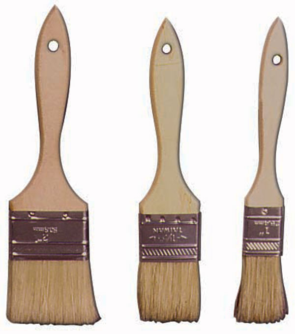 Disposable hog hair brushes